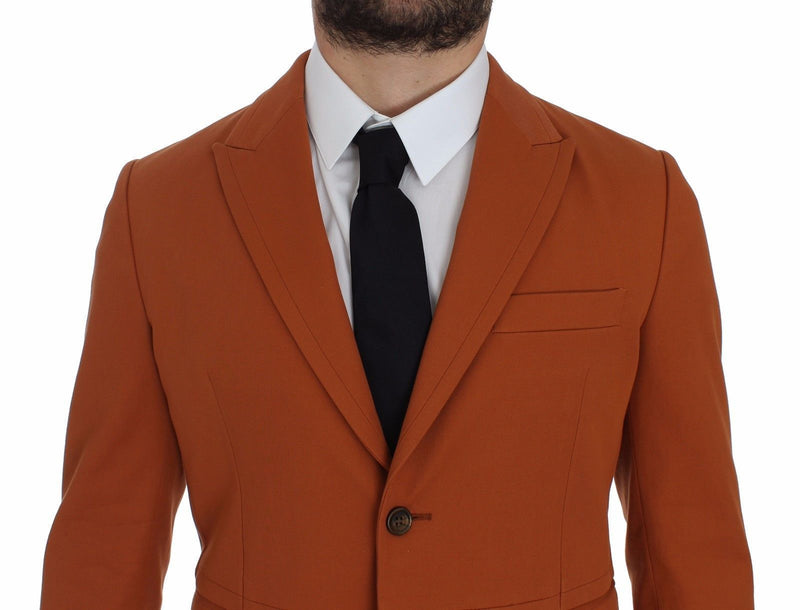 Orange Cotton Stretch Blazer