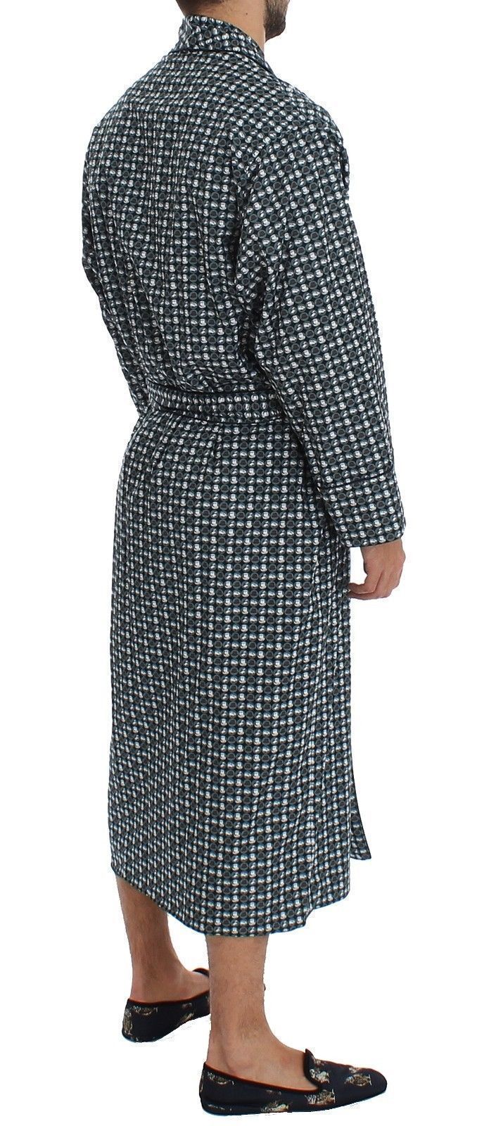 Green Hat Print Cotton Robe Coat Nightgown