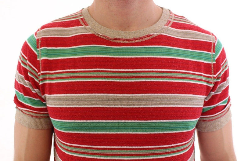 Multicolor striped crewneck t-shirt