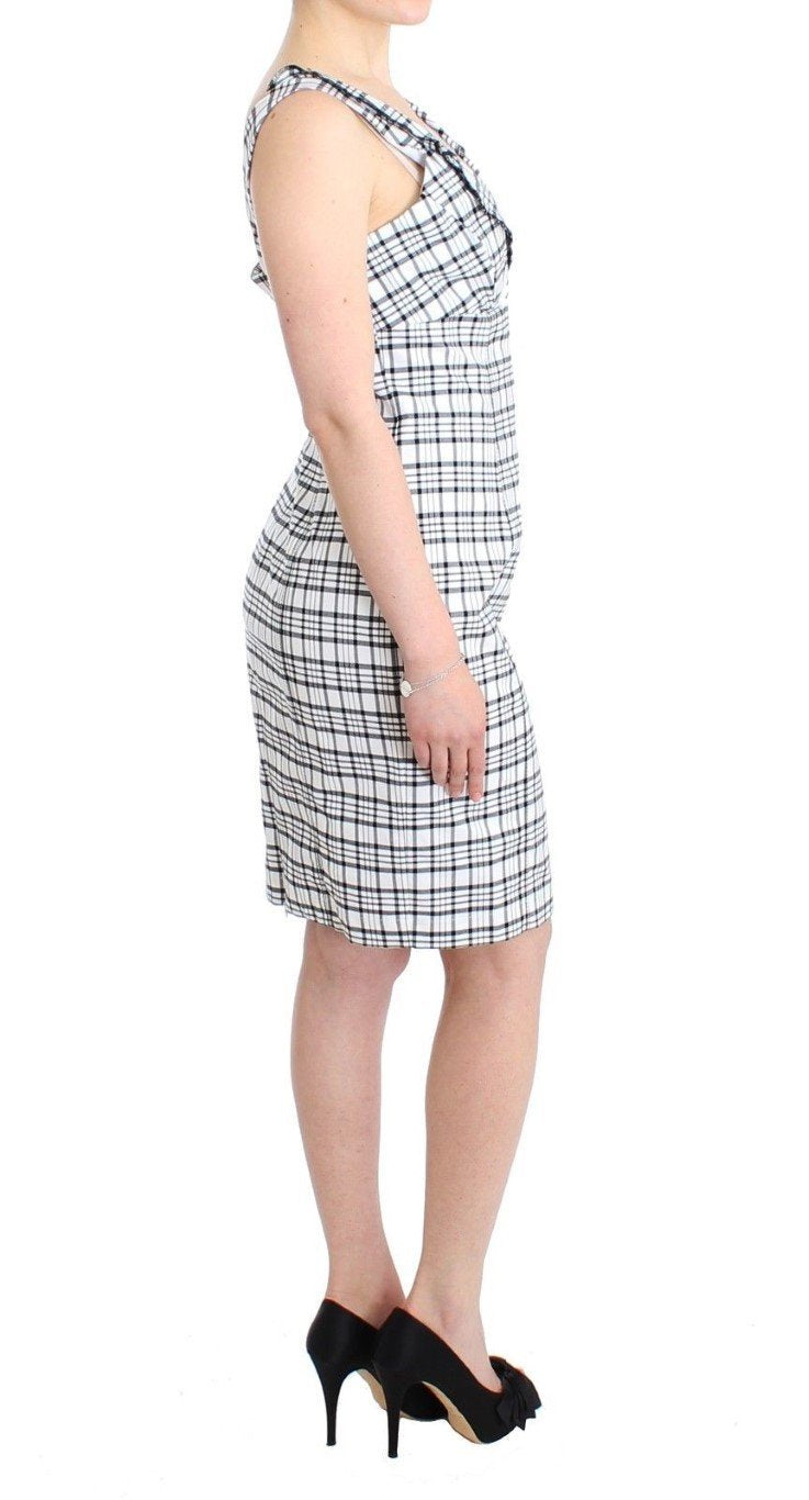 White checkered pencil dress
