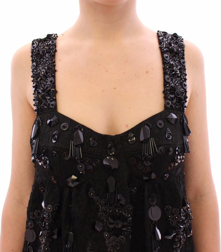 Black Sequin Dress sparkly dress with floral crystal sequins, glitter dress