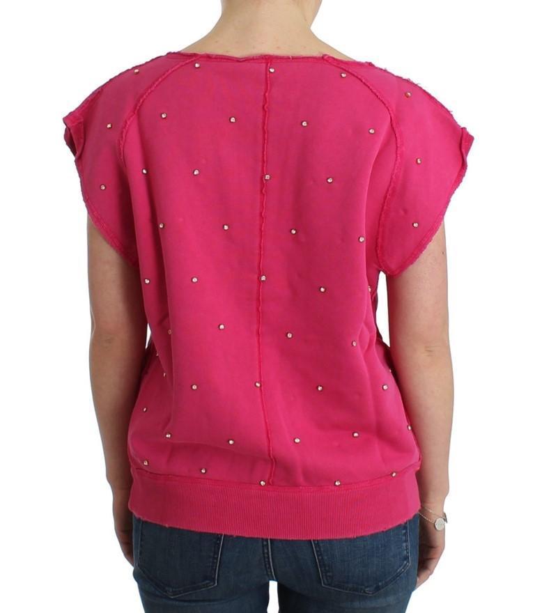 Pink embellished cotton sweatshirt