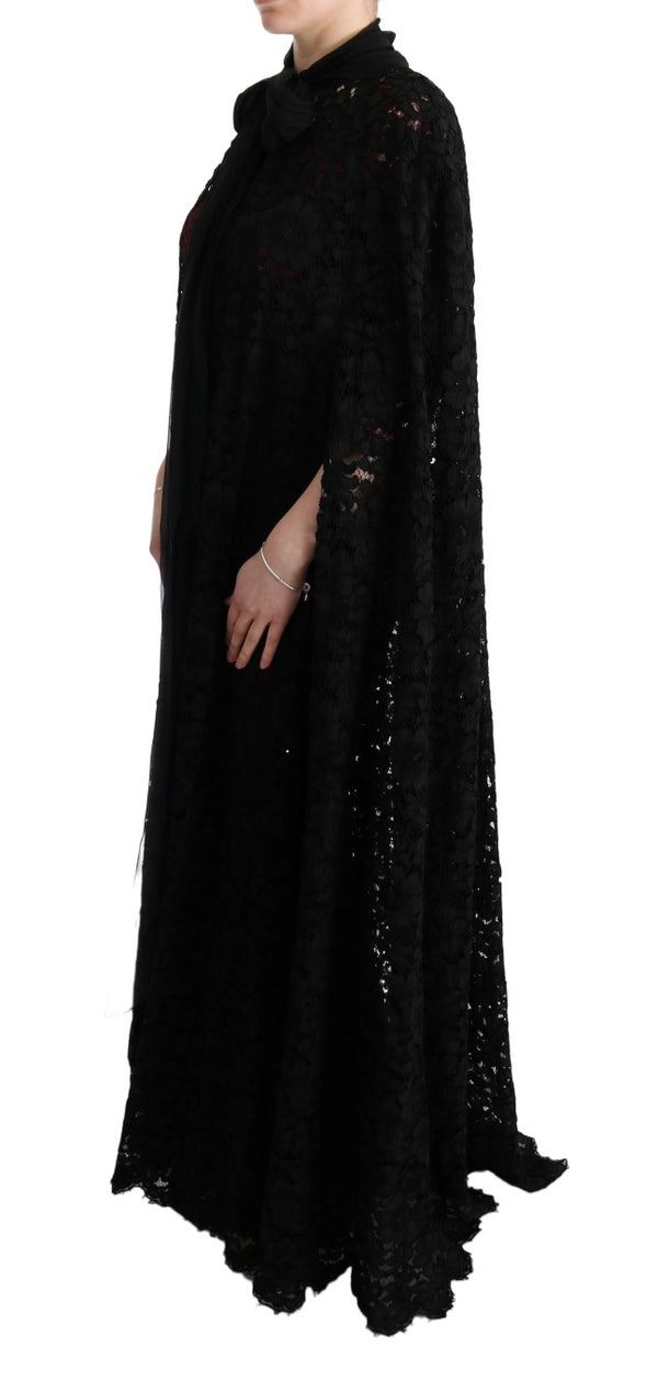 Black Floral Lace Maxi Dress