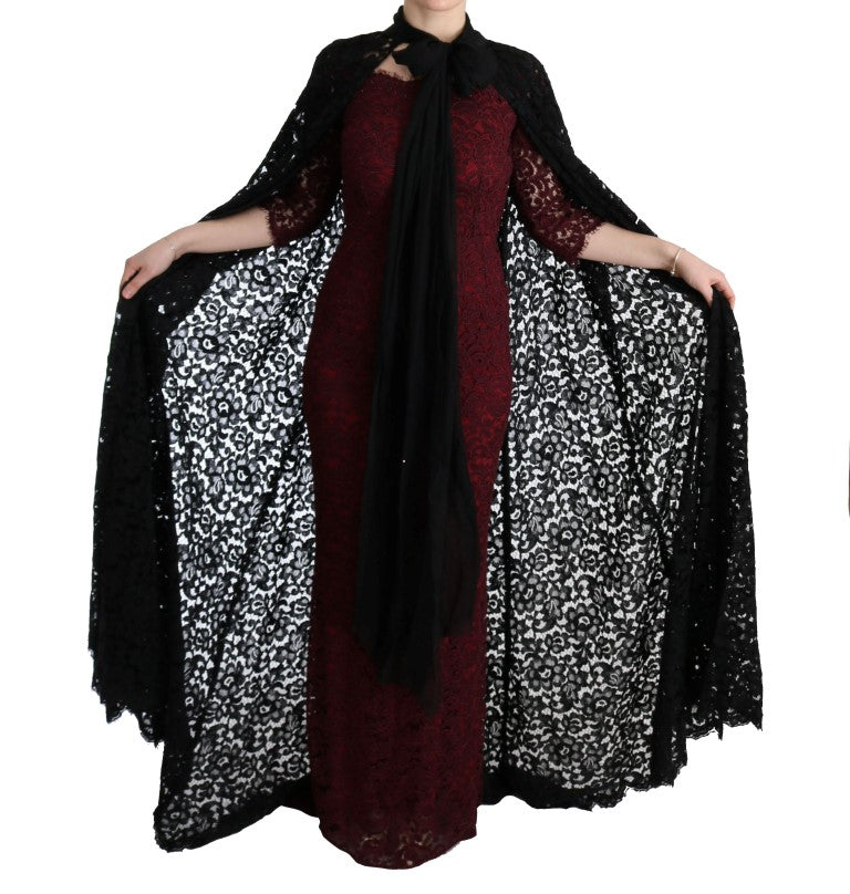 Black Floral Lace Maxi Dress