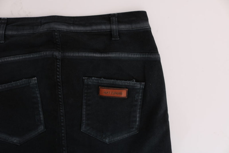 Black Cotton Stretch Baggy Jeans