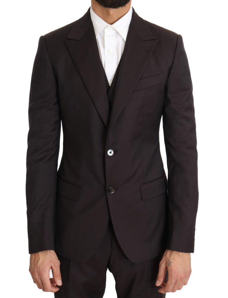 Bordeaux Wool Slim Fit Two Button Suit