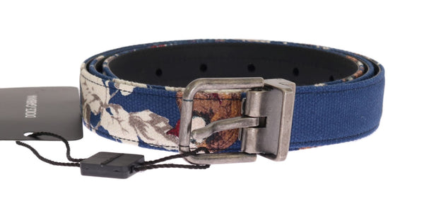 Blue Denim Leather Belt