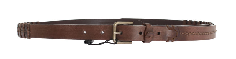 Brown Leather Gold Buckle Belt