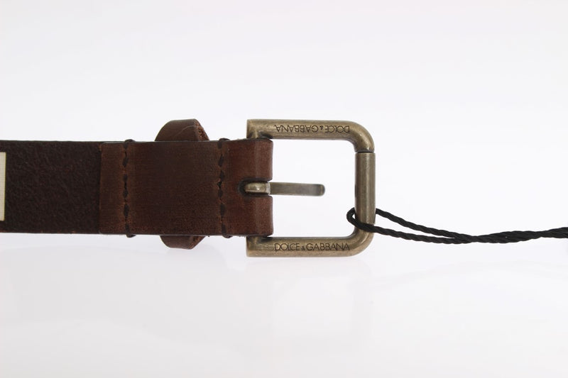 Brown Leather Gold Buckle Belt