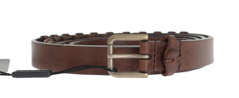 Brown Leather Gold Buckle Belt