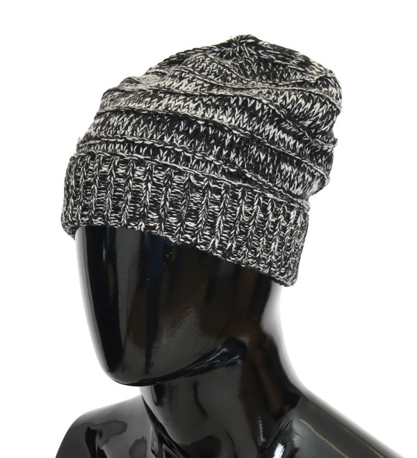 Black White Wool Winter Beanie