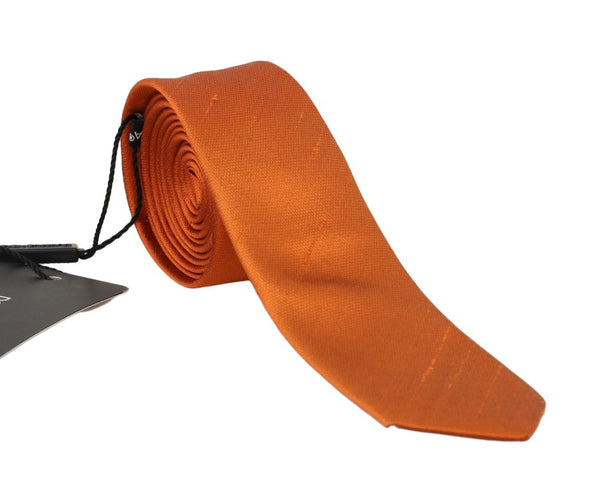 Orange Silk Solid Skinny Tie