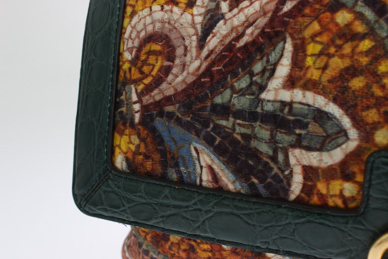 MISS BONITA Mosaic Brocade Crocodile Hand Shoulder Bag - Designer Clothes, Handbags, Shoes + from Dolce & Gabbana, Prada, Cavalli, & more