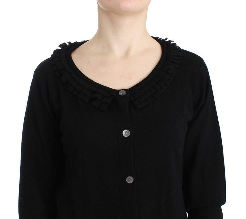 Black wool cardigan