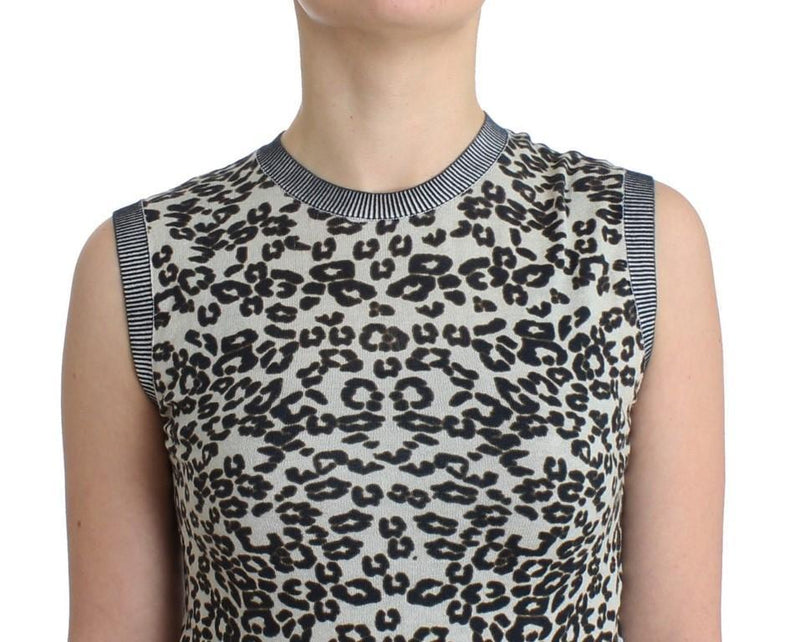 Leopard printed knit top