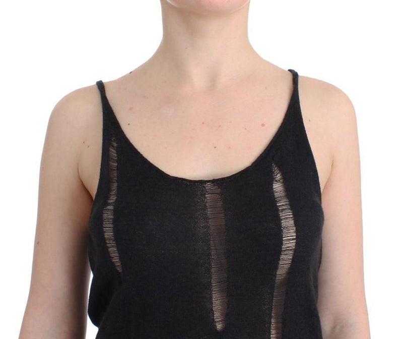 Black knitted tank top