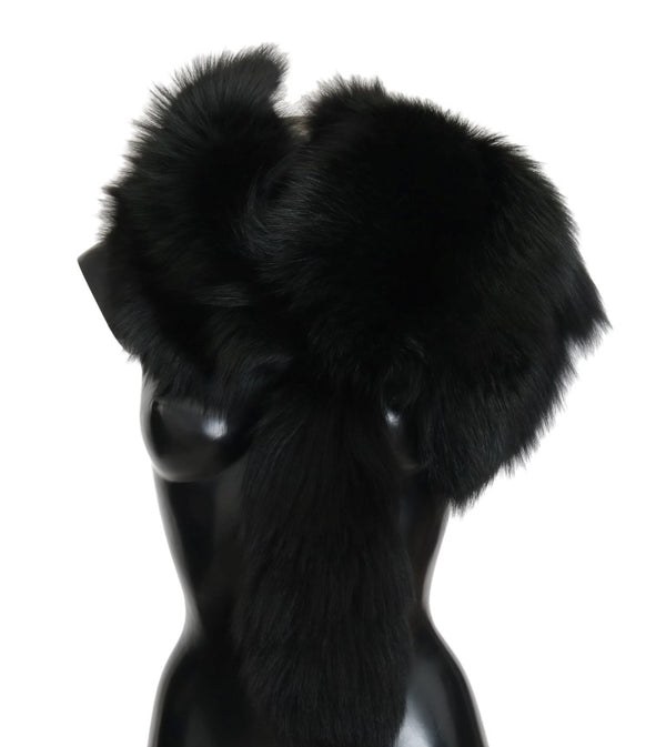 Black Silver Fox Fur Exclusive Scarf