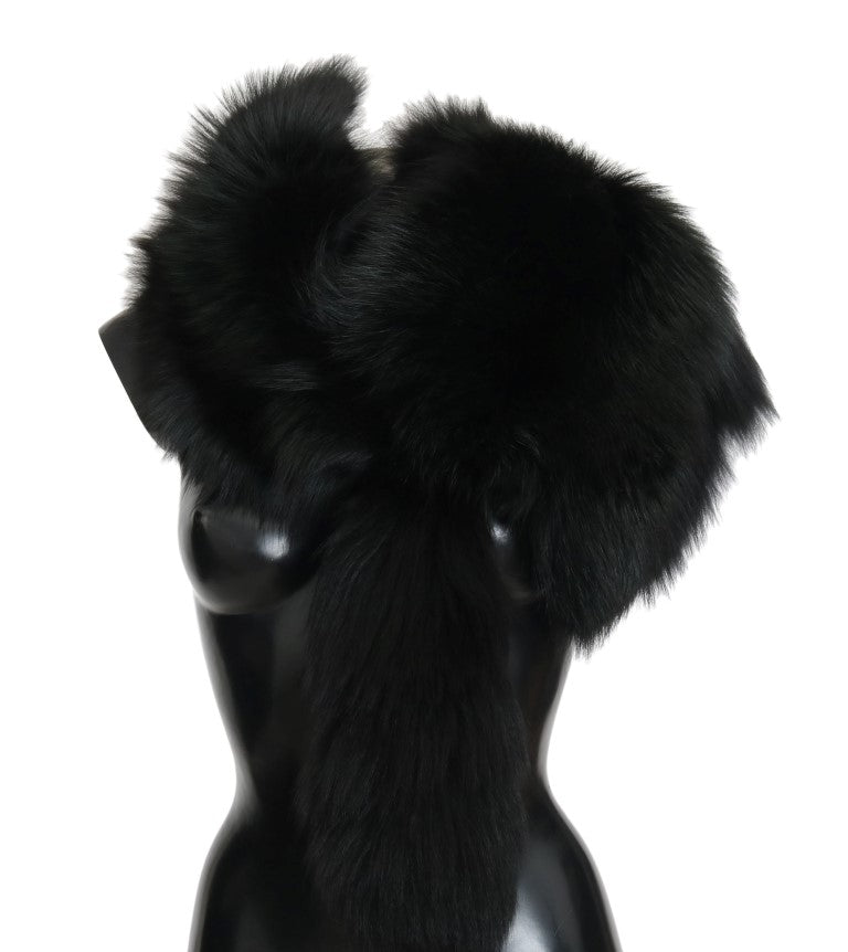 Black Silver Fox Fur Exclusive Scarf