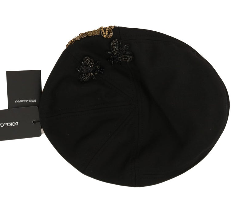 Black Crystal AMORE Bee Applique Hat