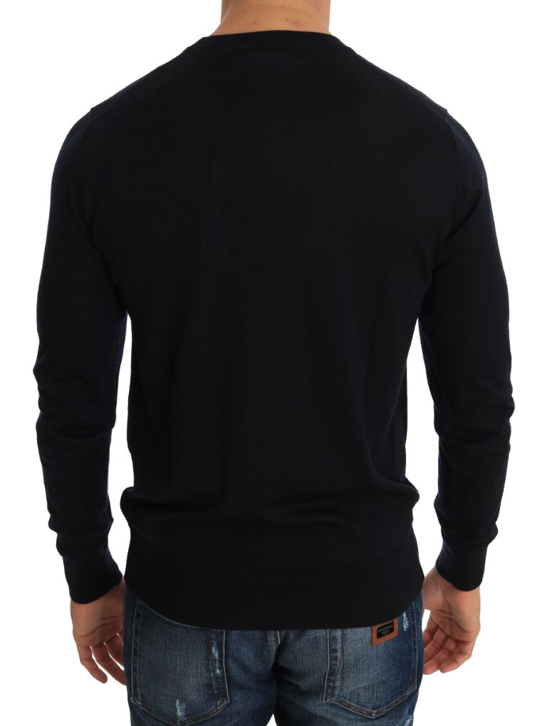 Blue Cashmere Royal Bee Crystal Sweater