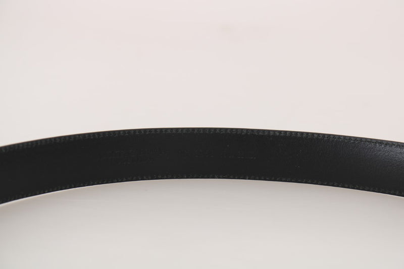 Black Brown Perforated Leather Silver Buckle Belt