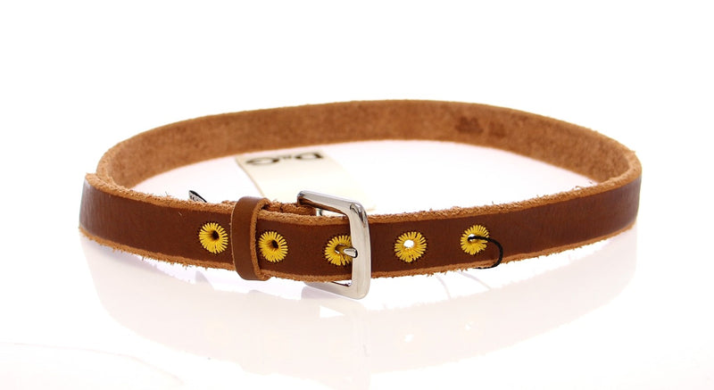 Brown Leather Logo Belt