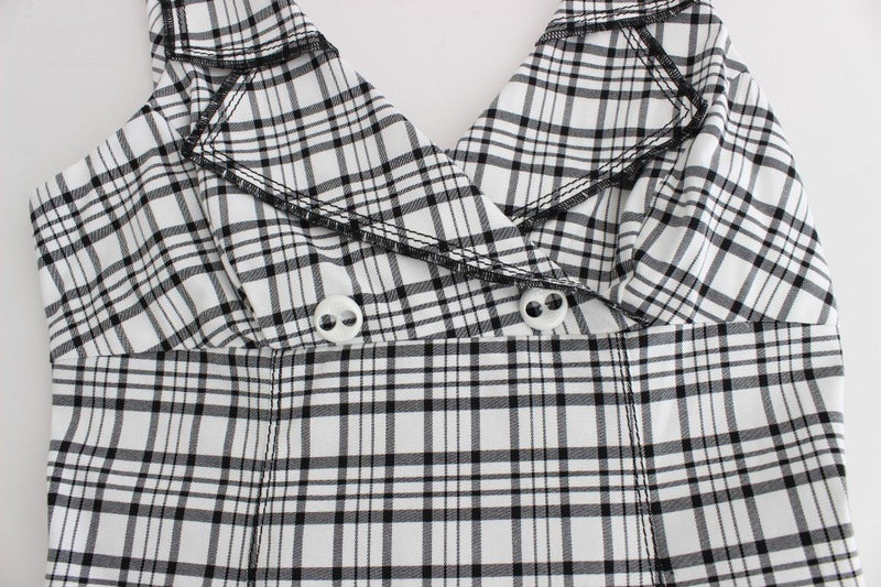 White checkered pencil dress