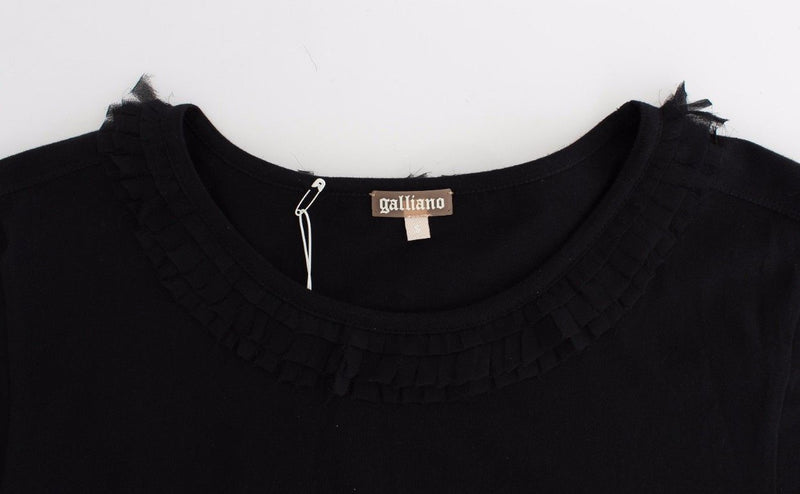 Black cotton shortsleeved top