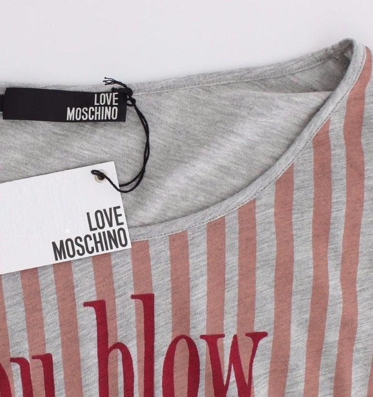 Gray striped longsleeved cotton top