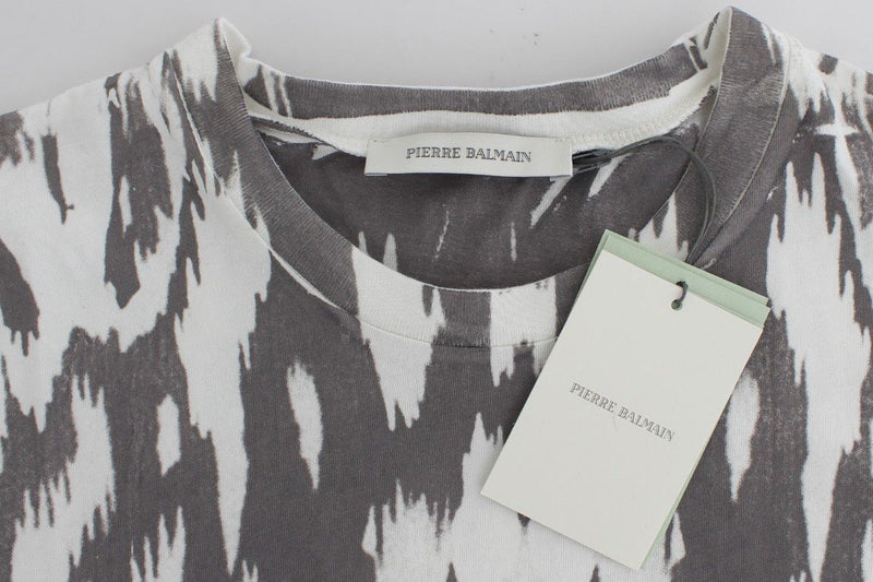Gray printed cotton top