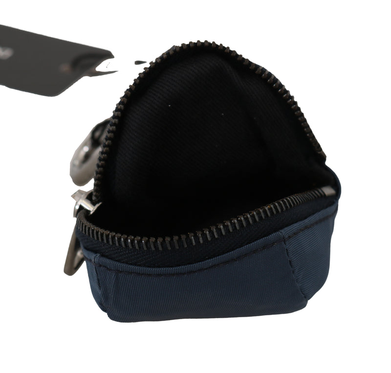 Blue Cotton Hat Style Logo Badge Keyring  Keychain