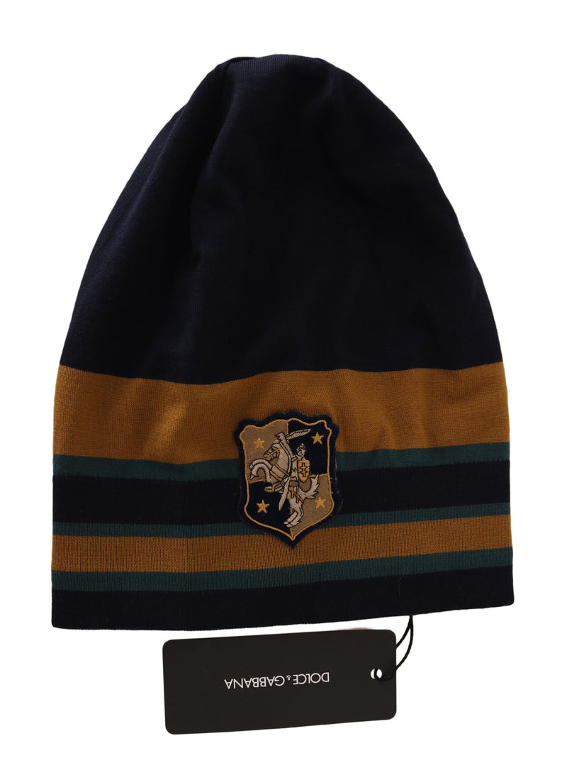 Blue Yellow White Knight Warm Wool Beanie Hat