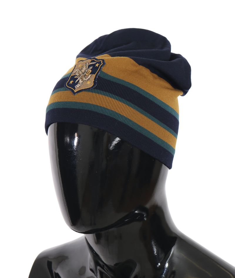 Blue Yellow White Knight Warm Wool Beanie Hat