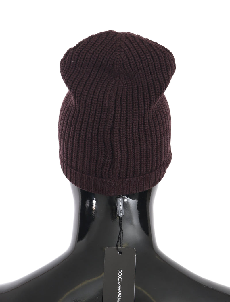 Purple Beanie Cashmere Knit Winter Warm Hat