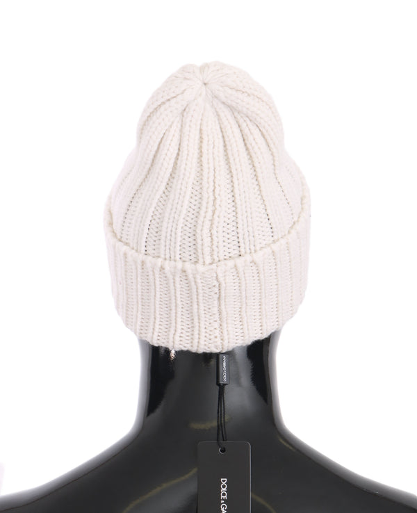 White Beanie 100% Cashmere Warm Winter Hat