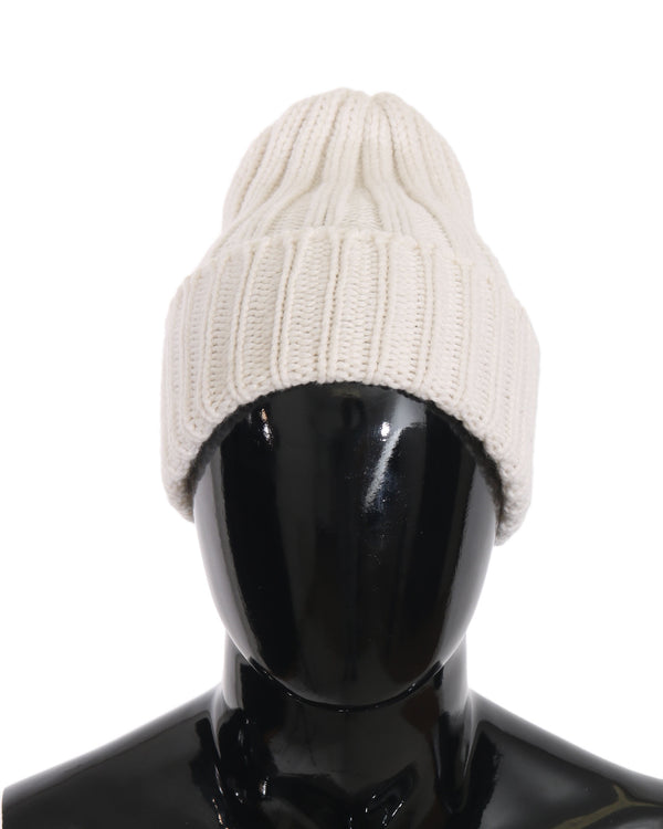 White Beanie 100% Cashmere Warm Winter Hat