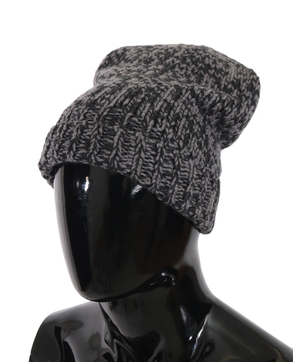 Black Gray Beanie Winter Cashmere Warm Hat