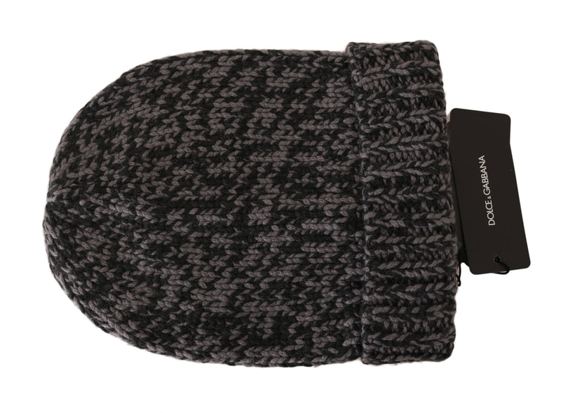 Black Gray Beanie Winter Cashmere Warm Hat