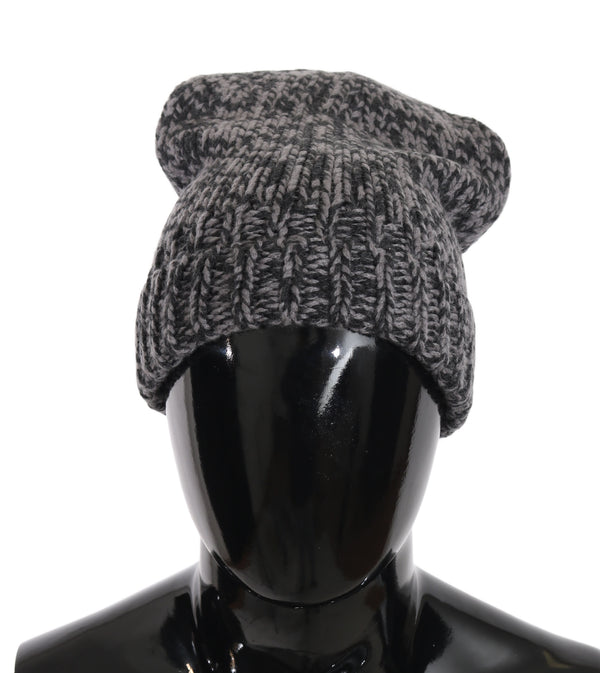 Black Gray Beanie Winter Cashmere Warm Hat