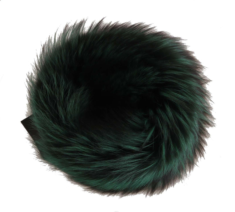 Green Black Silver Fox Fur Russian Cossack Winter Warm Cap