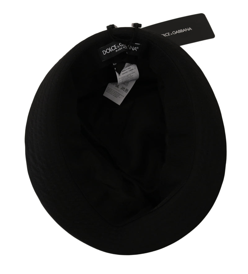Black Silk Blend Floral Brocade Trilby Hat