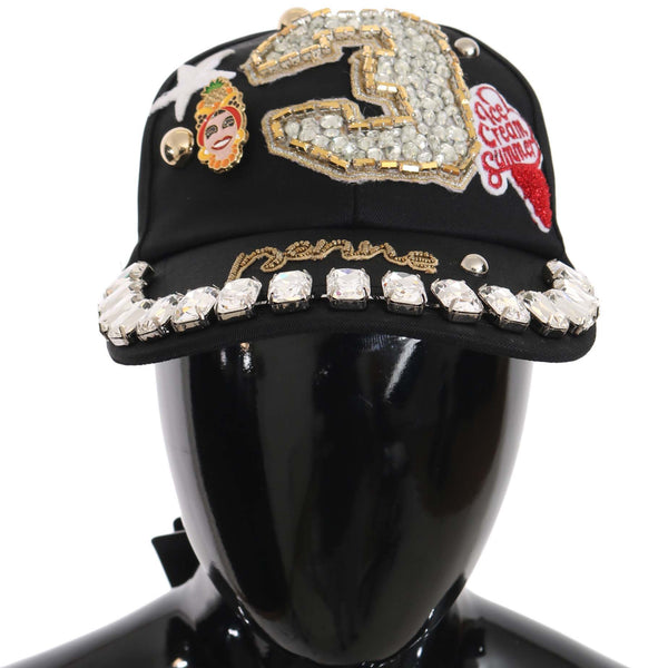 Black Crystal Studded Baseball Cap ?? main image 4