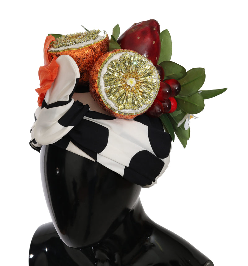 Silk Scarf Wrap Fruit Crystal Headwear Turbane