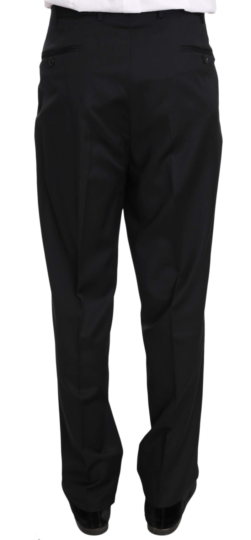 Black Two Piece 3 Button Wool Suit