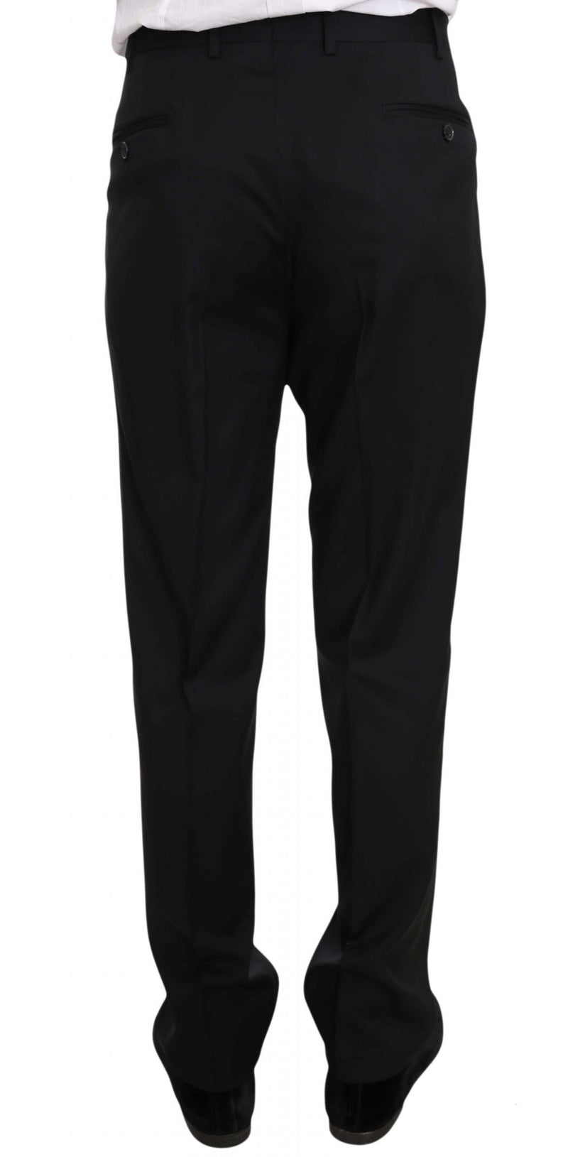 Black Two Piece 3 Button Wool Suit