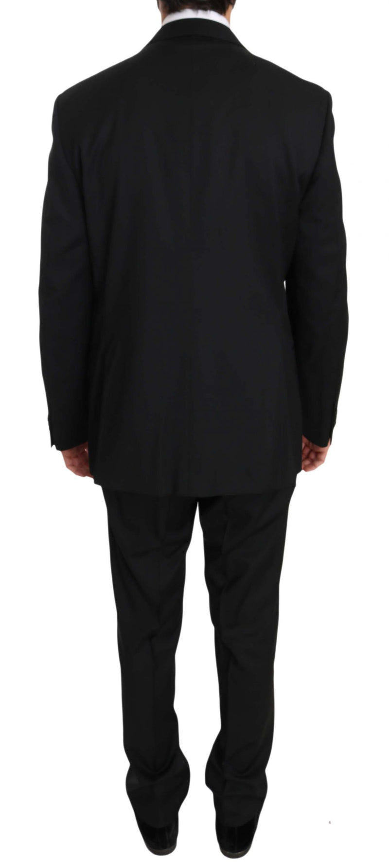 Black Two Piece 3 Button Wool Suit