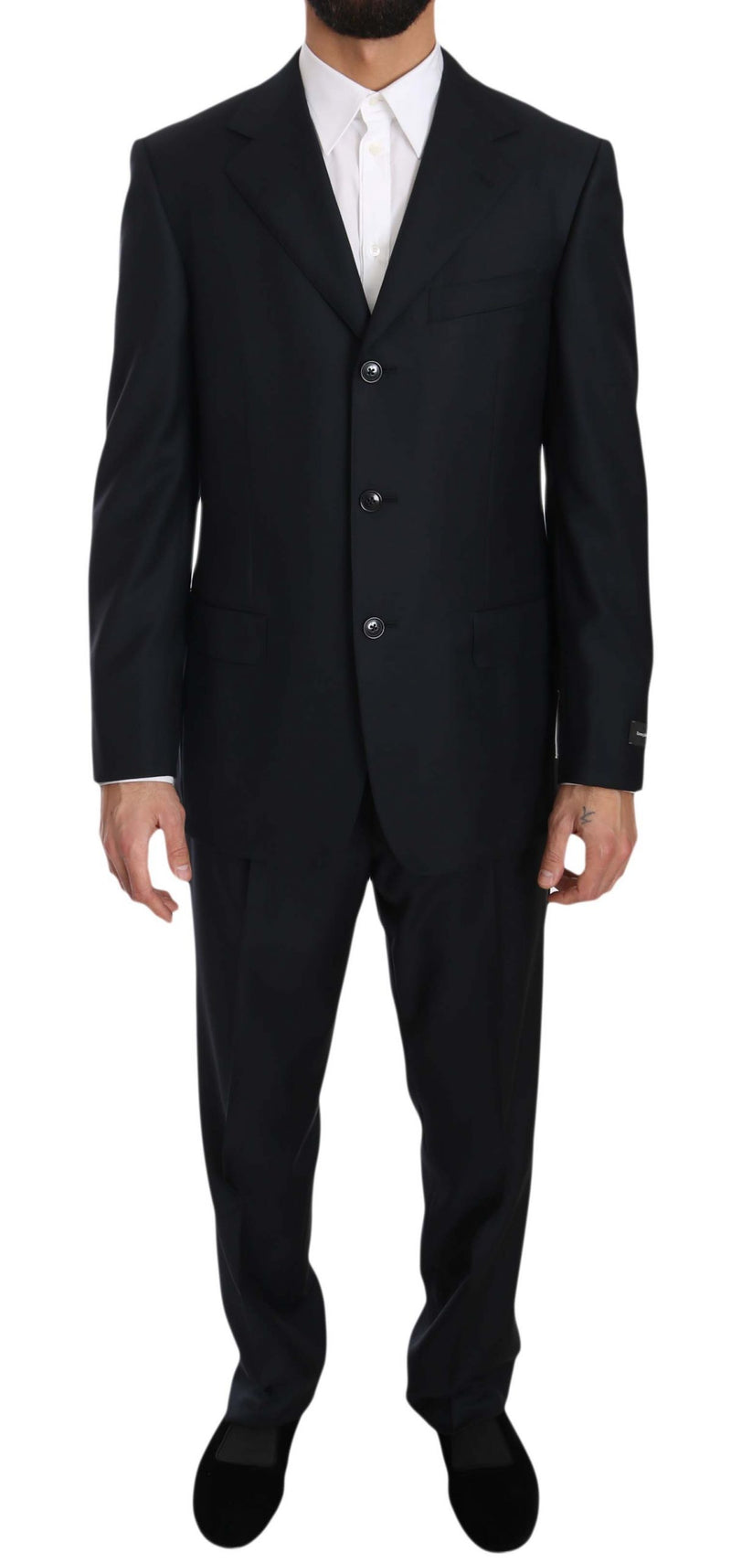 Black two Piece 3 Button Wool suit
