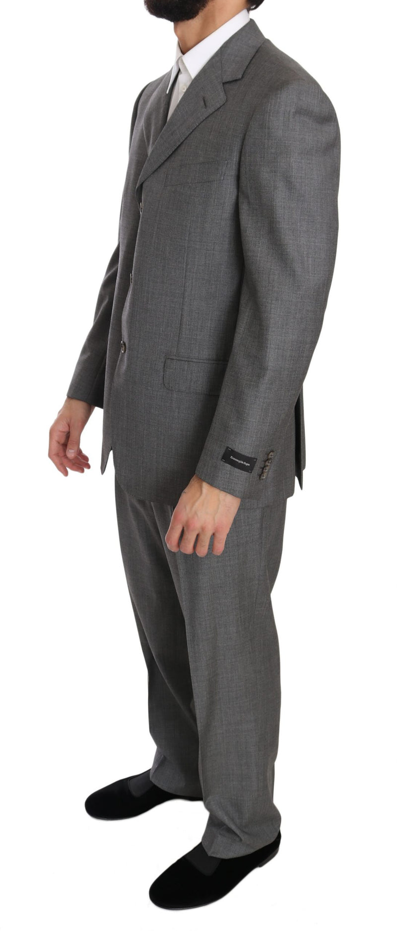 Gray two Piece 3 Button Wool suit