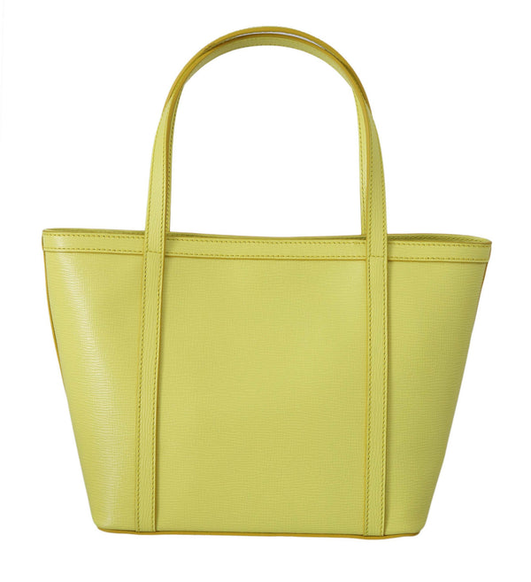 Yellow Leather  Shopping Hand Tote Borse Satchel