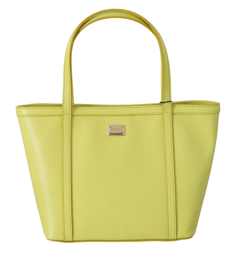 Yellow Leather  Shopping Hand Tote Borse Satchel